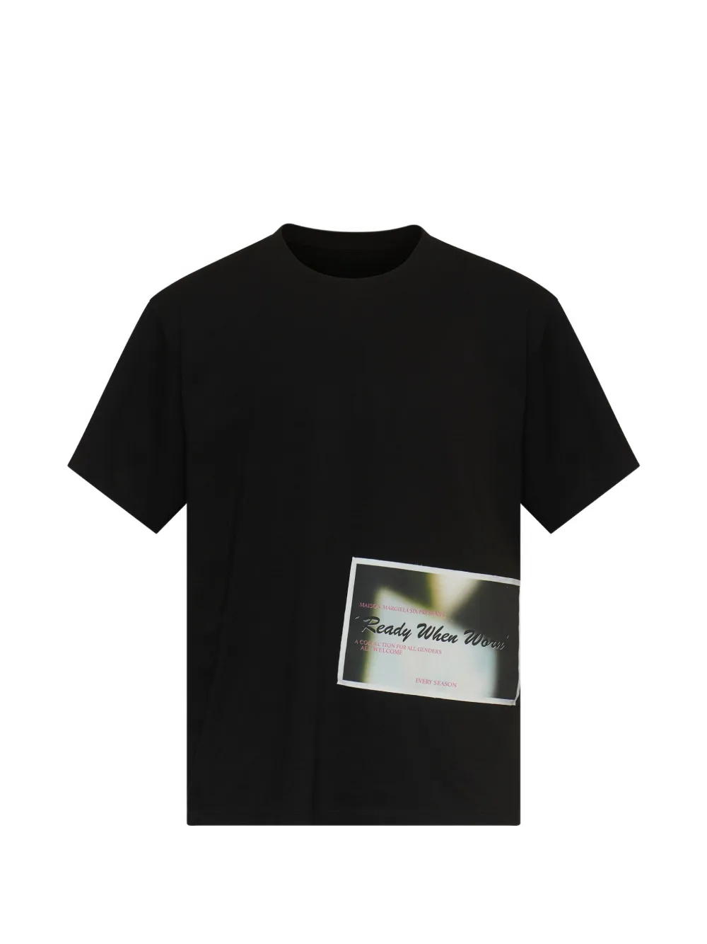 MM6 Maison Margiela T-shirt in cotone con applicazione - Nero