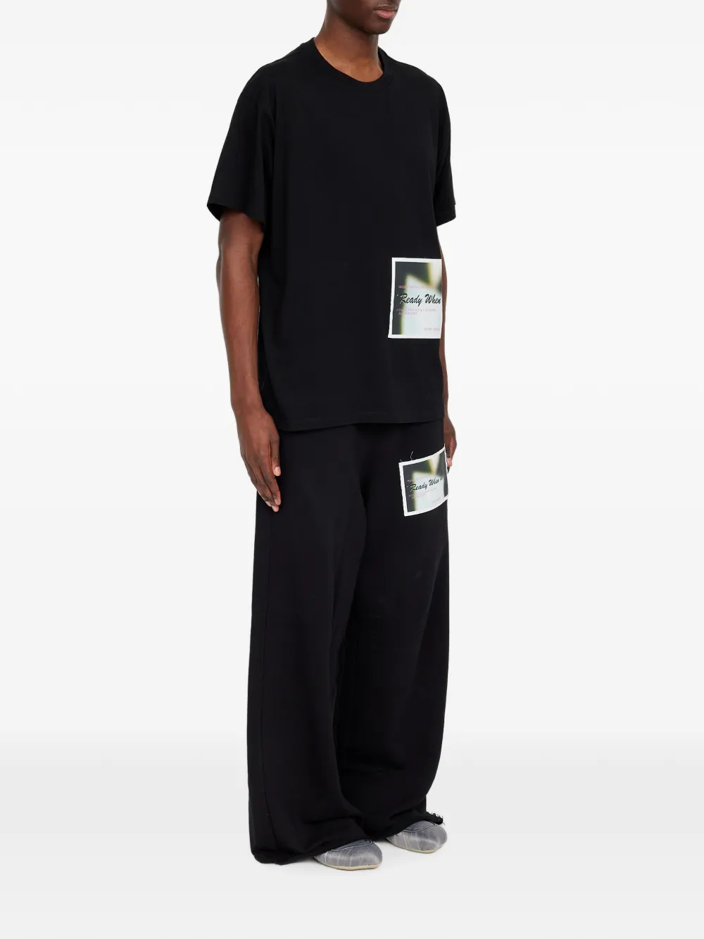 MM6 Maison Margiela T-shirt met patch Zwart