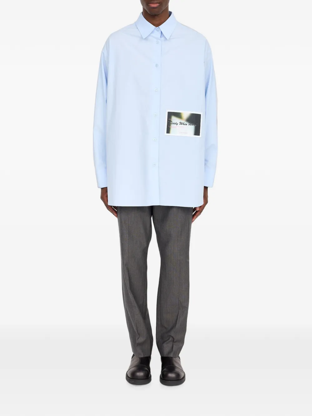 MM6 Maison Margiela Overhemd met grafische print Blauw