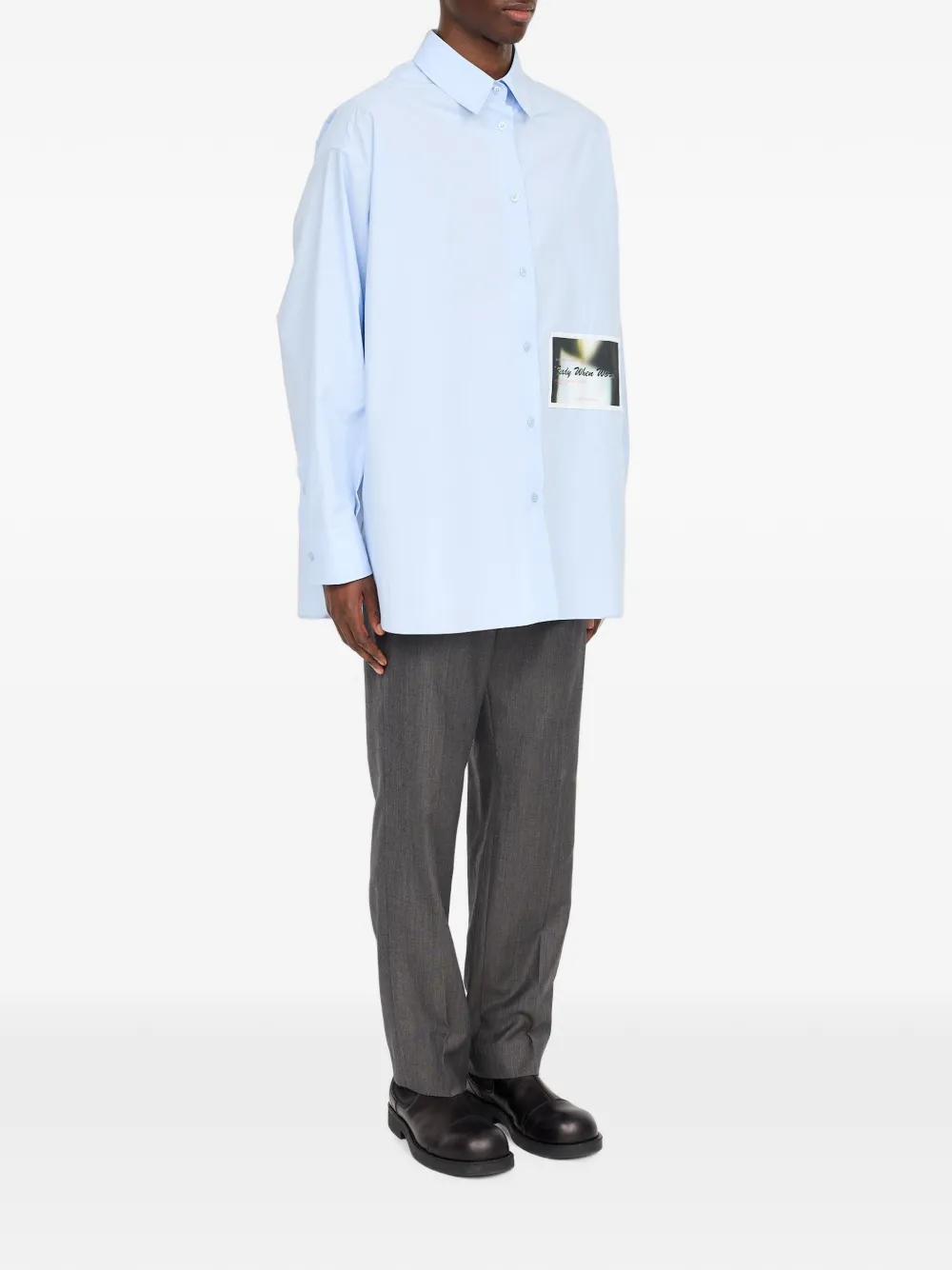 MM6 Maison Margiela Overhemd met grafische print Blauw