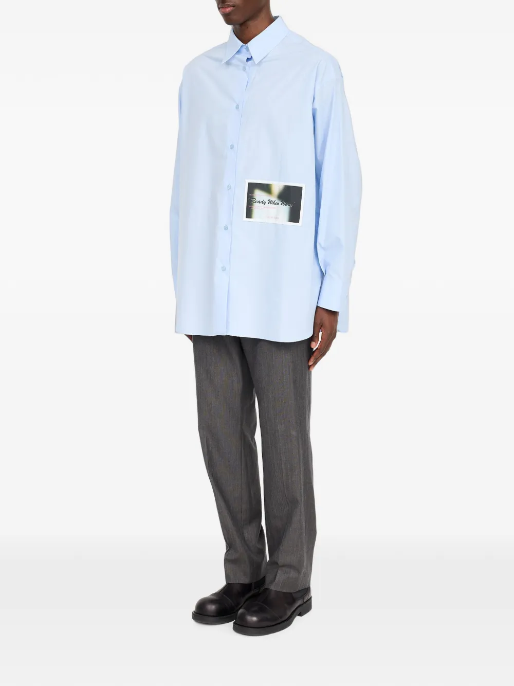 MM6 Maison Margiela Overhemd met grafische print Blauw