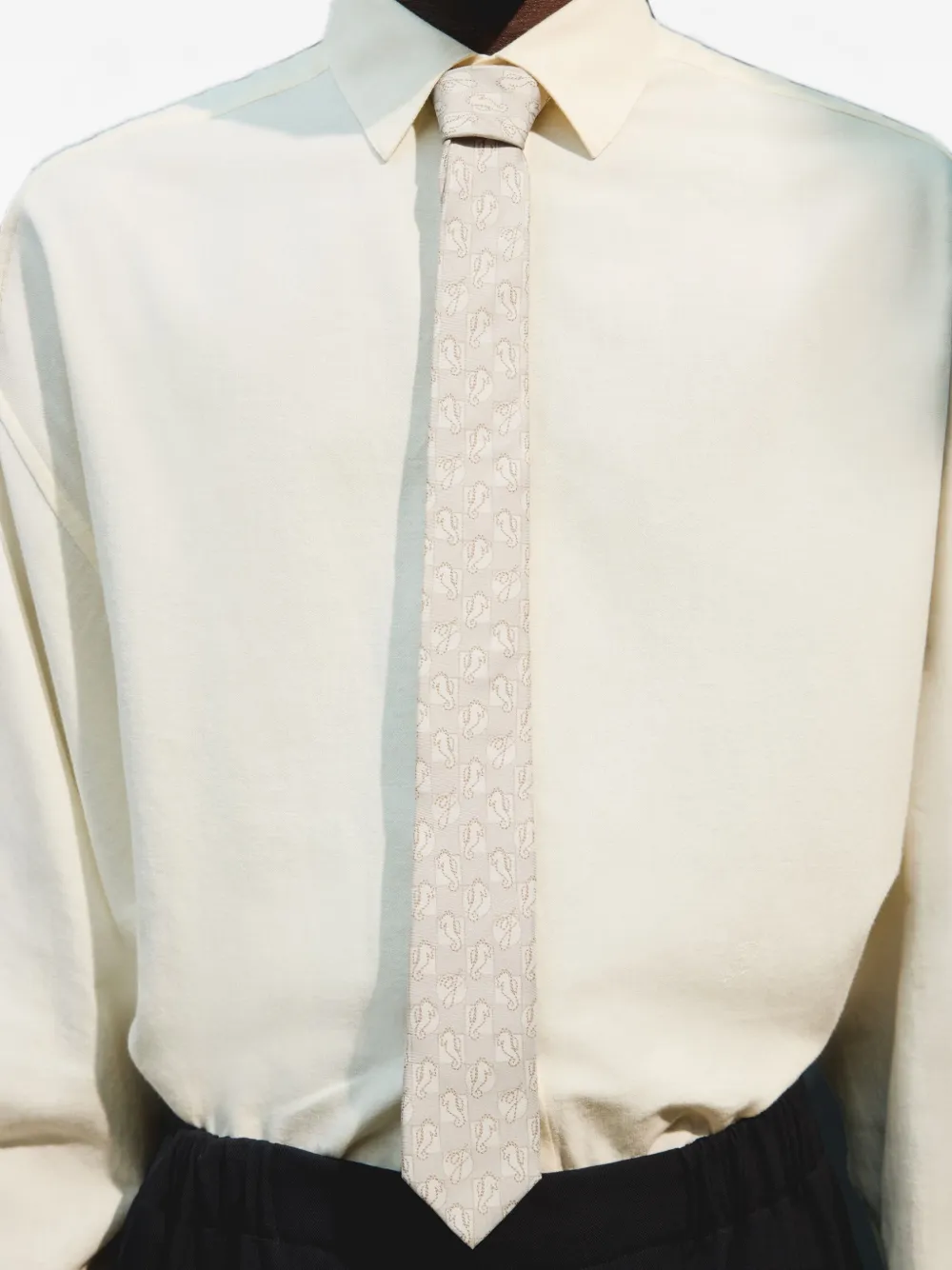 Jacquemus The Hippocampe stropdas Beige