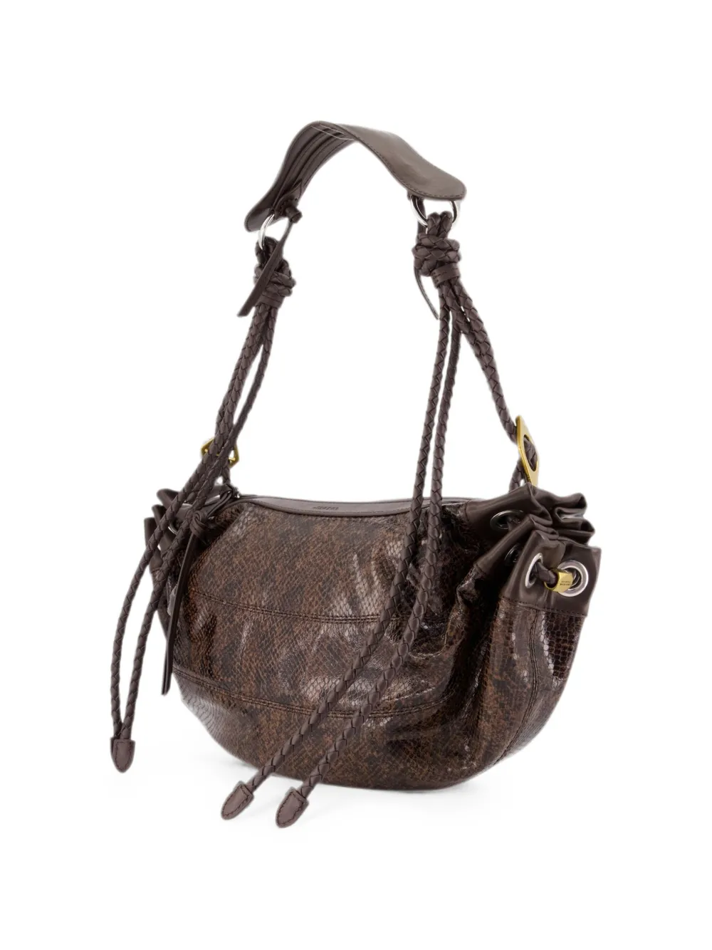 ISABEL MARANT Medium Maia schoudertas met slangen-effect Bruin