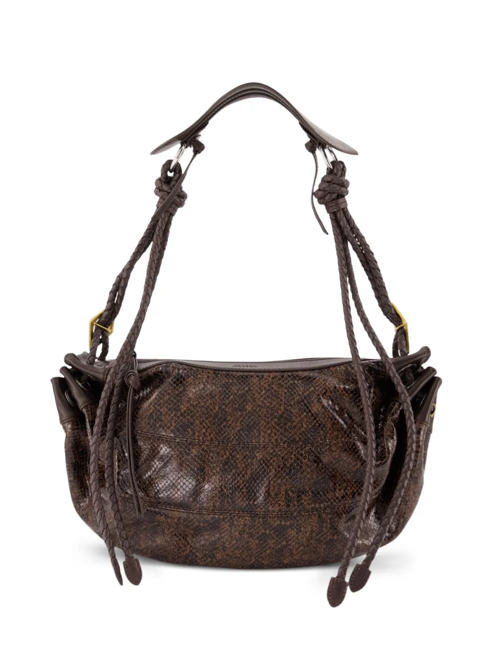 ISABEL MARANT medium Maia snake-effect shoulder bag - Marrone