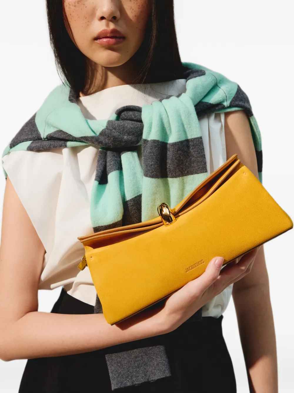 Jacquemus The Valérie Folded Clutch in Yellow, view 2