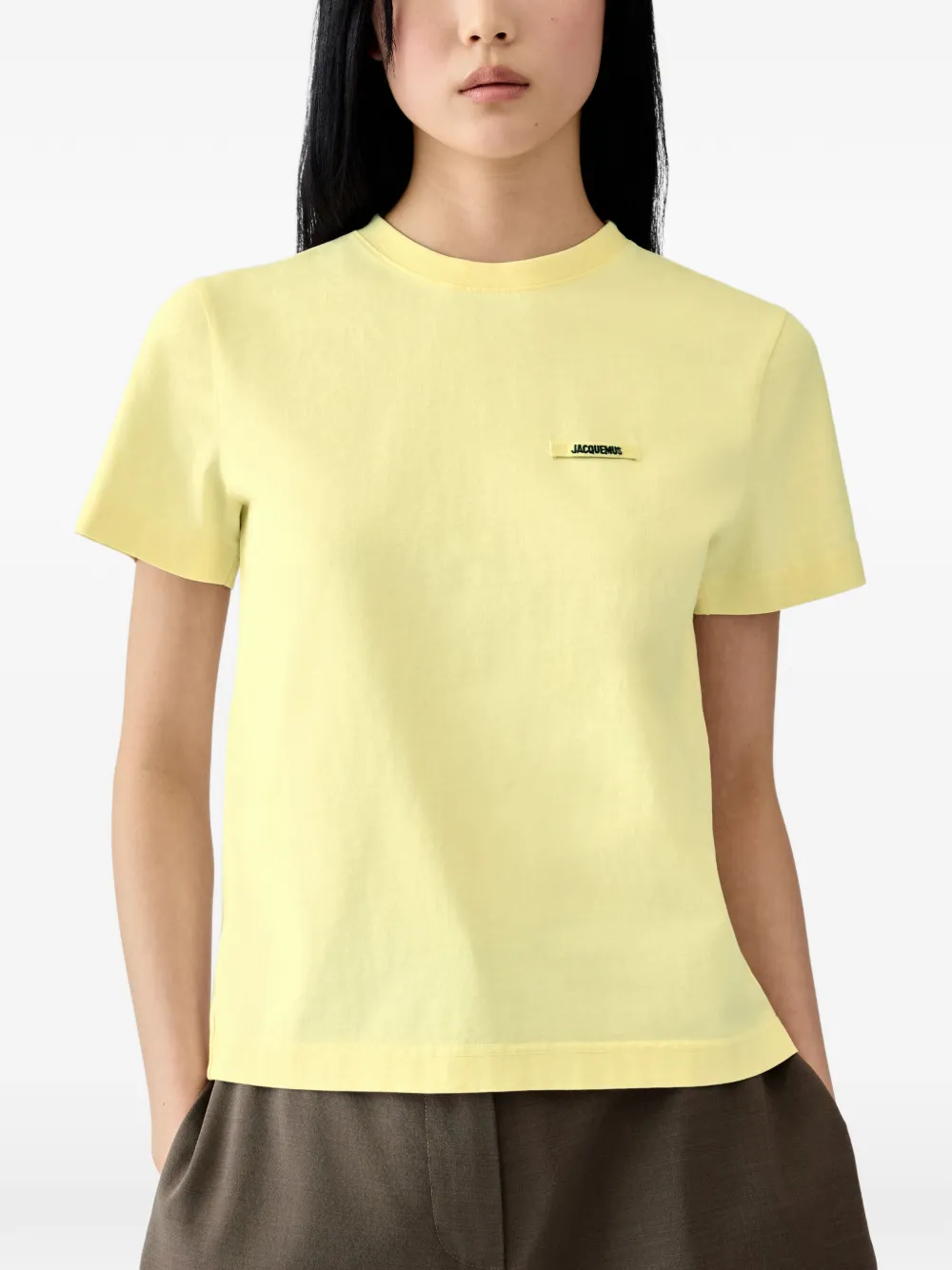 Jacquemus The Gros Grain T-shirt met korte mouwen Geel