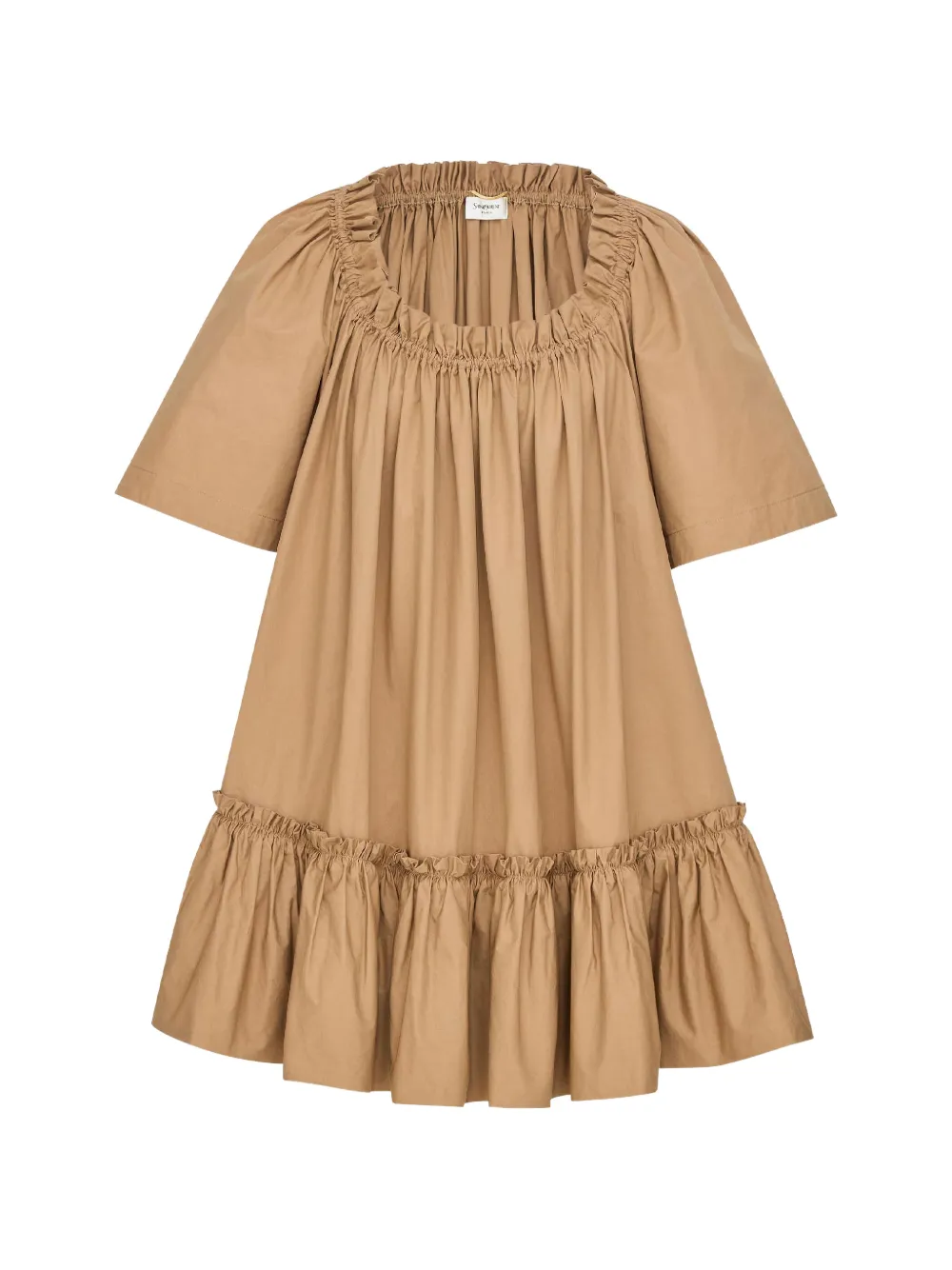 Saint Laurent ruffled mini dress - Neutrals