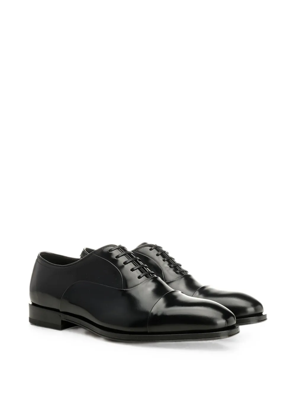 Ferragamo leather oxford shoes Zwart