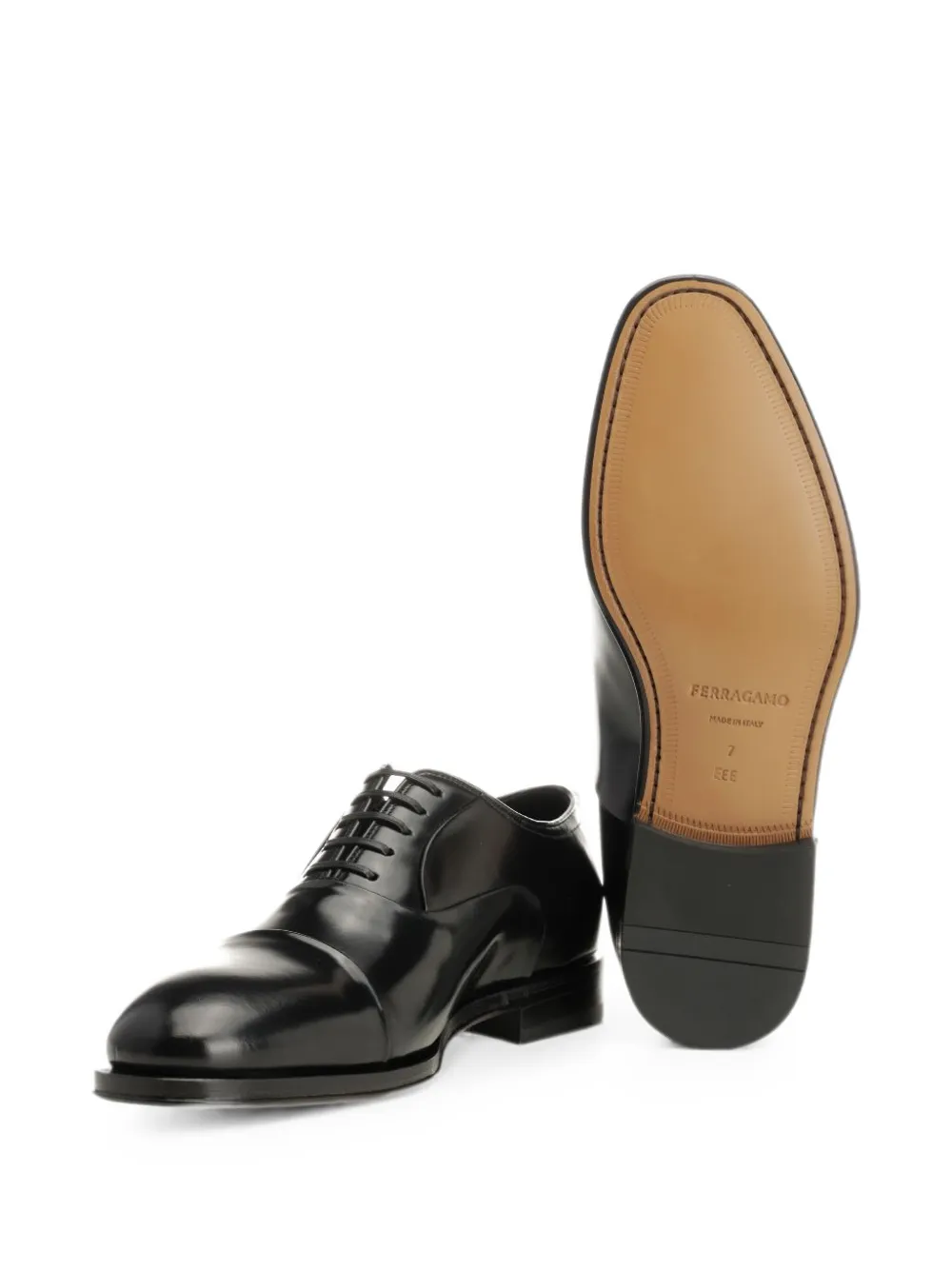 Ferragamo leather oxford shoes Zwart