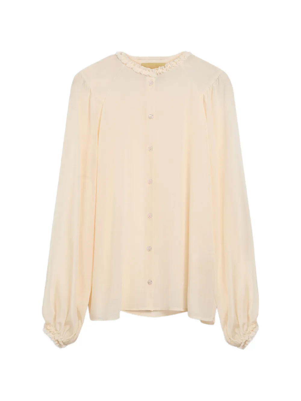 MOMONÌ Huna silk crêpe de Chine blouse - Toni neutri