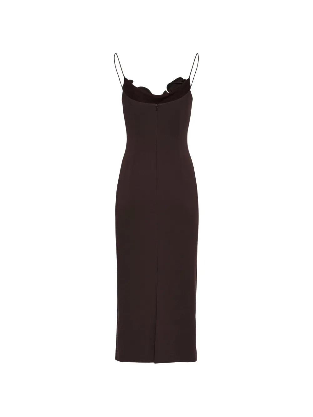 Magda Butrym Maxi-jurk met spaghettibandjes en bloemapplicatie Bruin