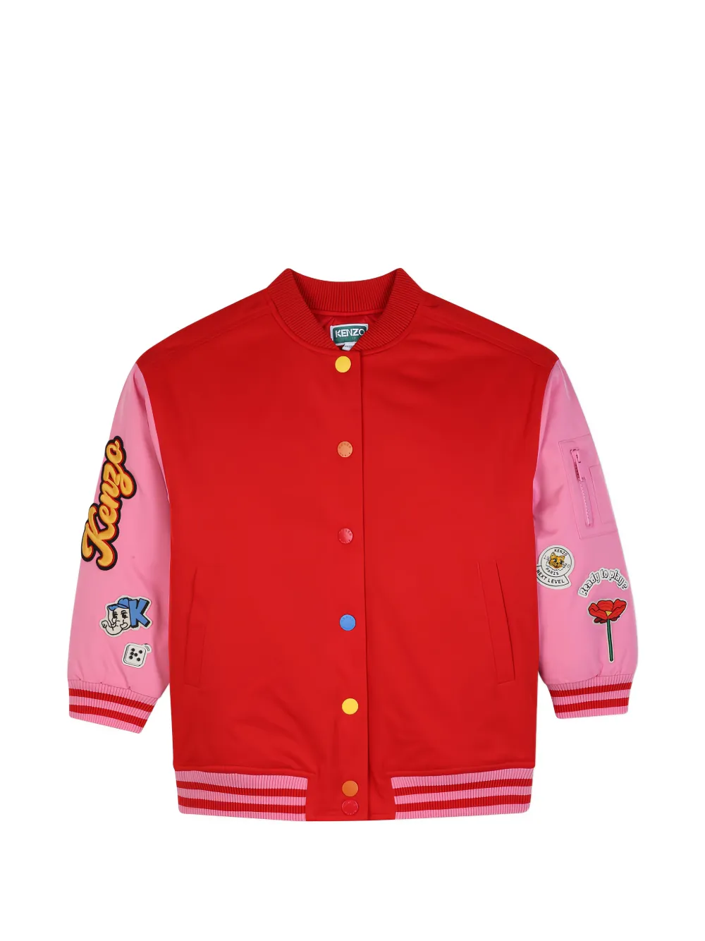 Kenzo Kids patch-detail bomber jacket - Rosso