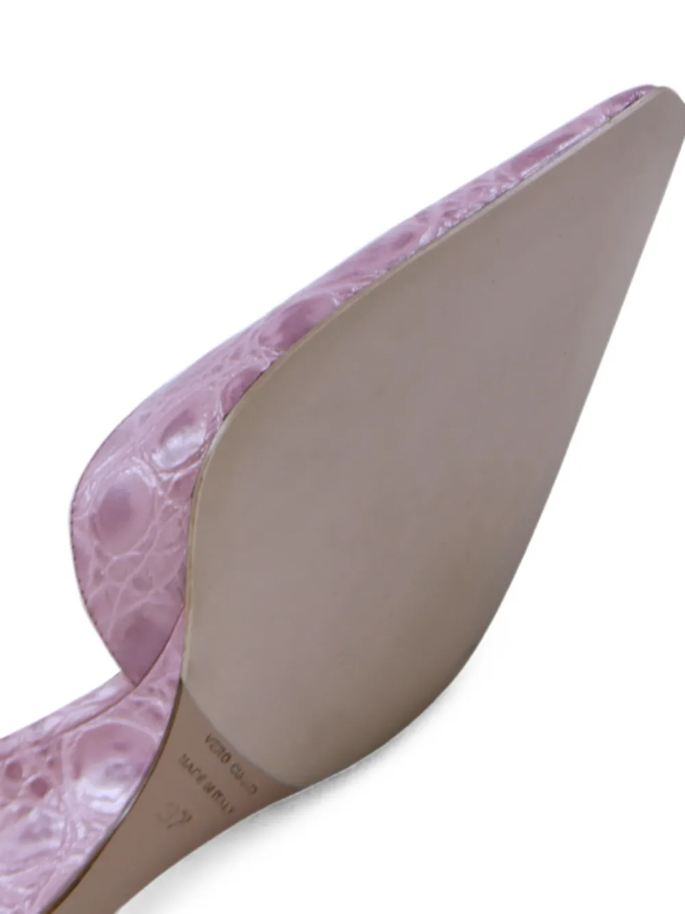 Notabene crocodile-effect pointed-toe sandals Roze