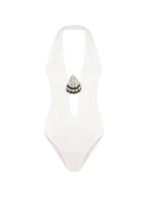 Nuè crystal-embellished halterneck swimsuit