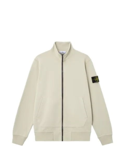 Stone Island logo-patch full-zip sweater