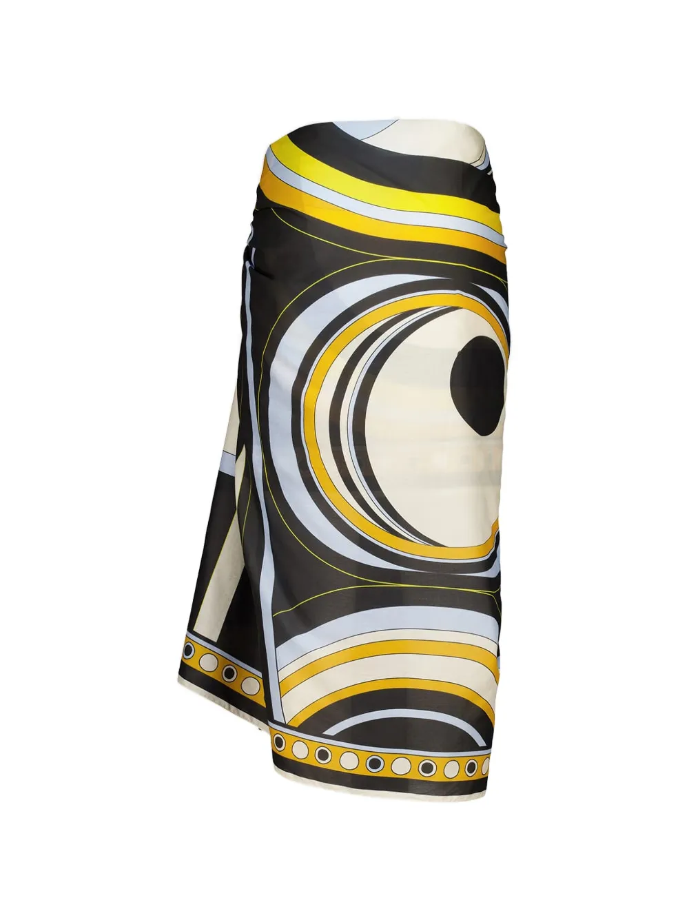 La DoubleJ Katoenen wikkeldoek met geometrische print Zwart