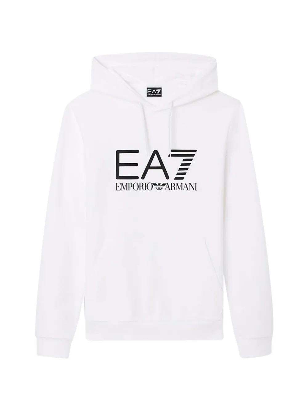 Ea7 Emporio Armani logo-print drawstring hoodie - Bianco