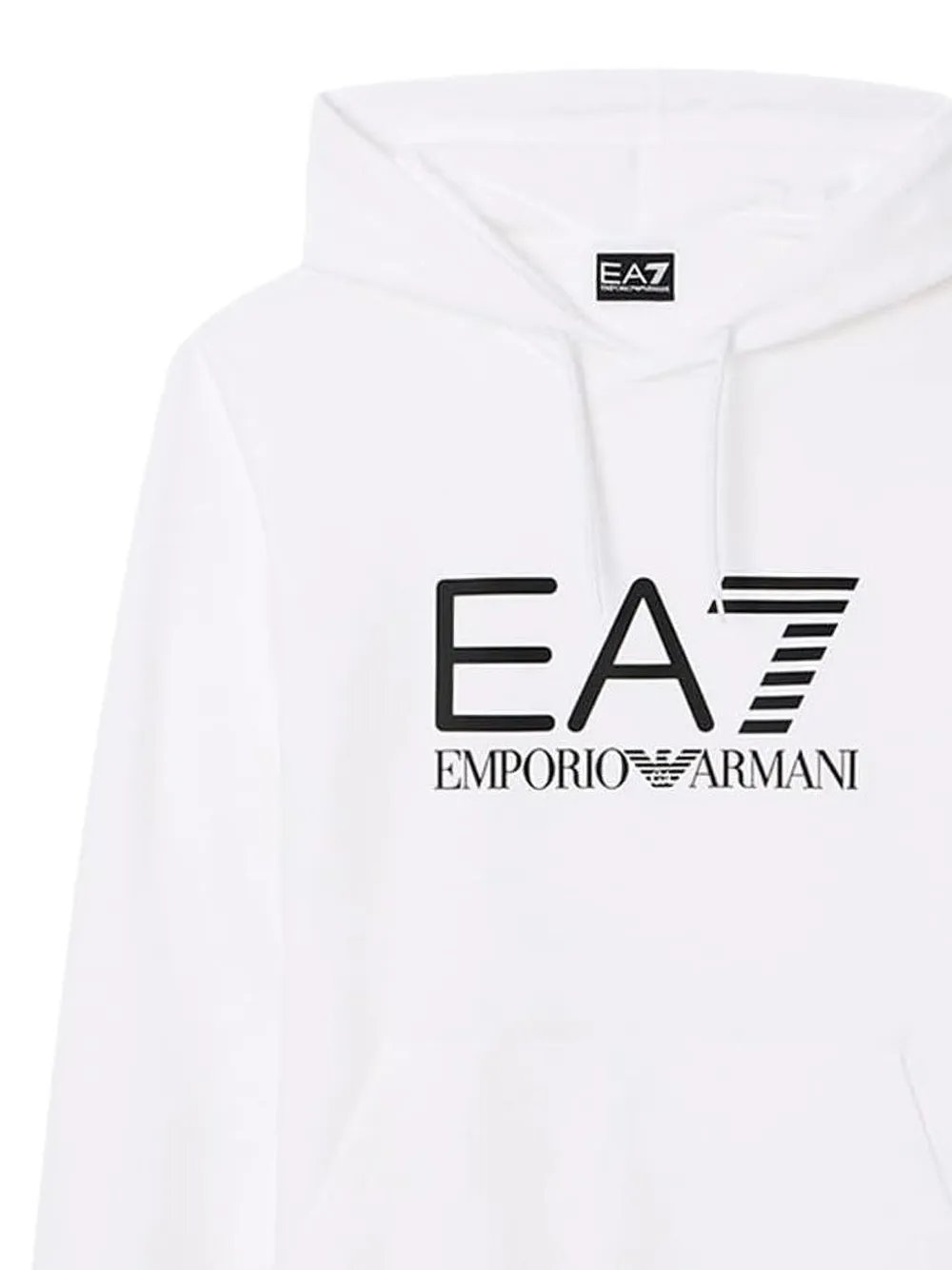 Ea7 Emporio Armani Hoodie met logoprint en trekkoord Wit