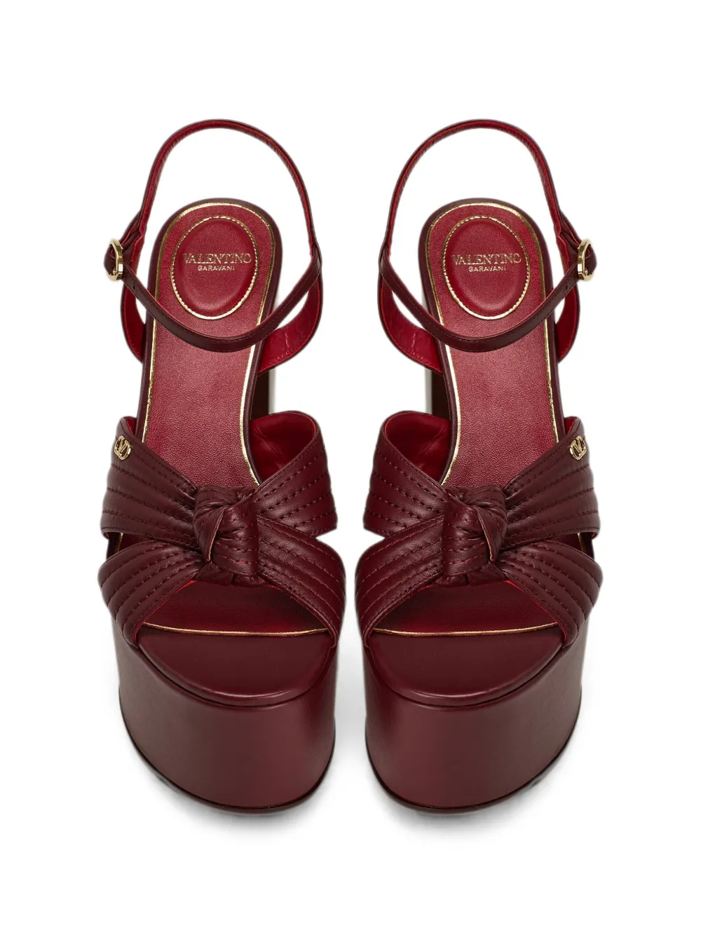 Valentino Garavani VLogo Signature knotted platform sandals Rood