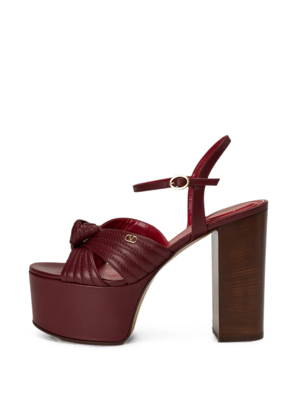 Valentino Garavani VLogo Signature knotted platform sandals Rood