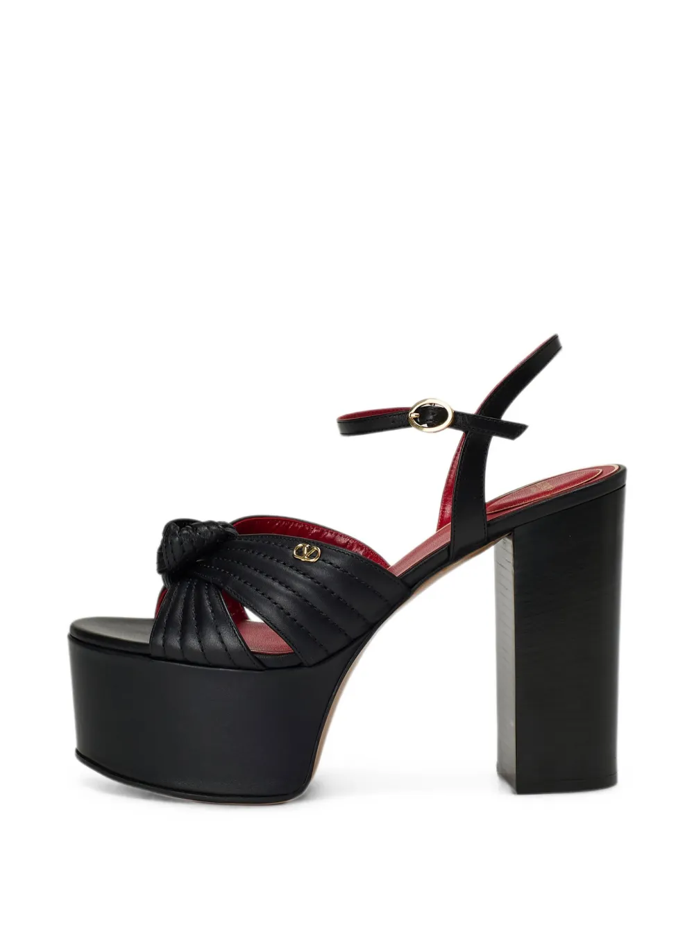 Valentino Garavani Panthea platform leather sandals Zwart