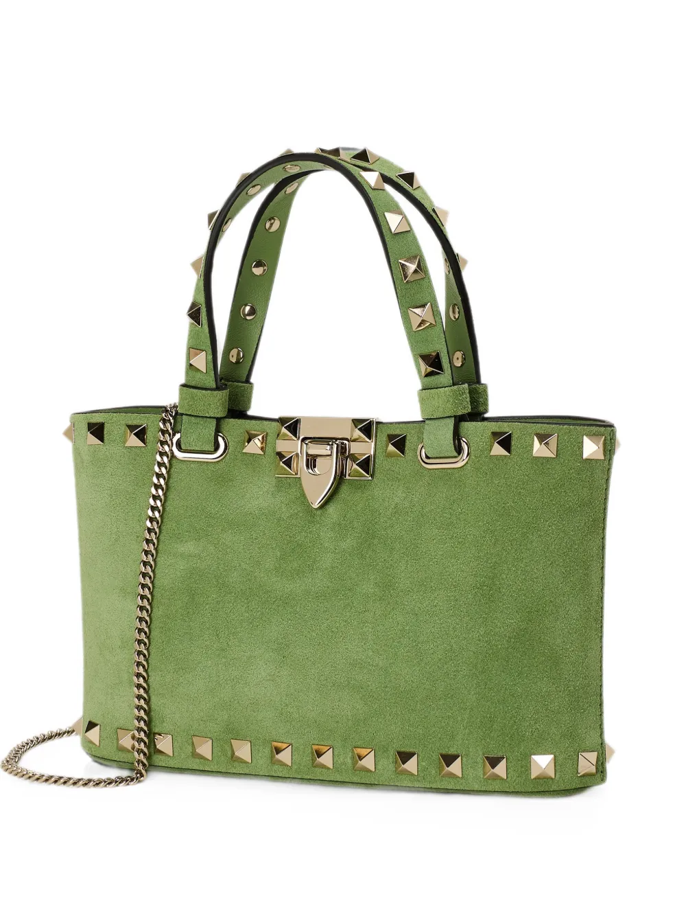 Valentino Garavani Rockstud chain-strap tote bag - Verde