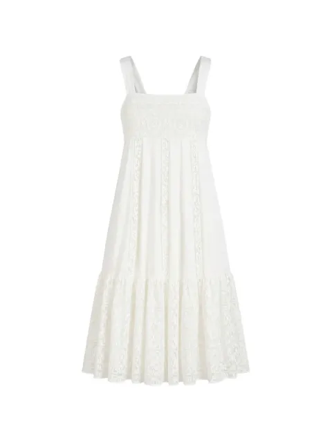 Semicouture lace-panelled tiered maxi dress