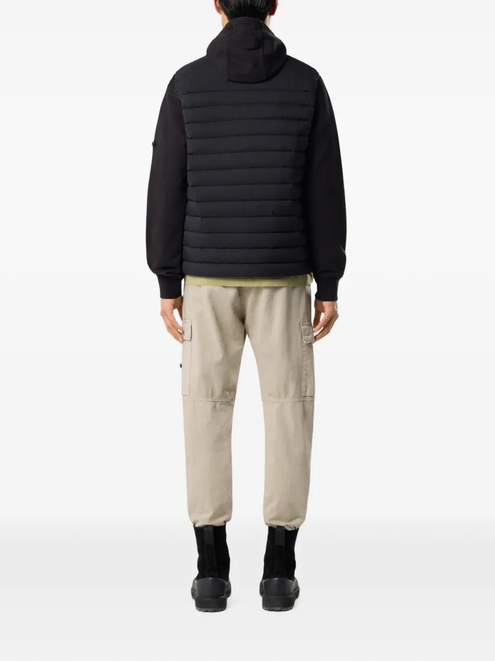 Stone Island G100011 naadloze nylon bodywarmer Zwart