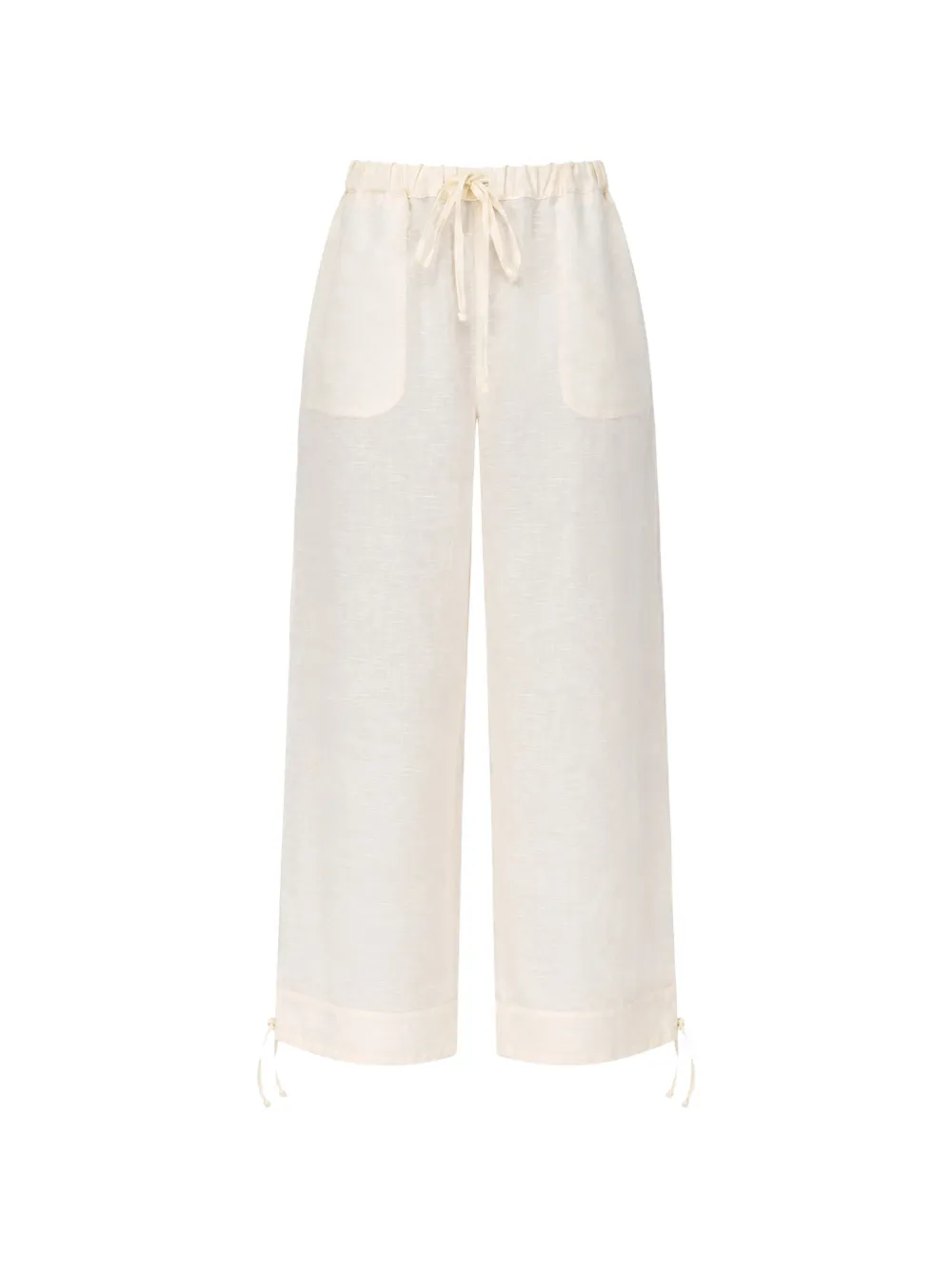 120% Lino drawstring palazzo pants