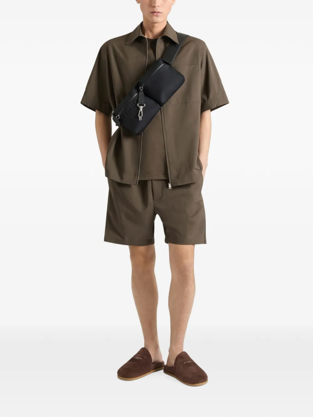 Givenchy Heuptas met logo-reliëf en dubbele buidel Zwart