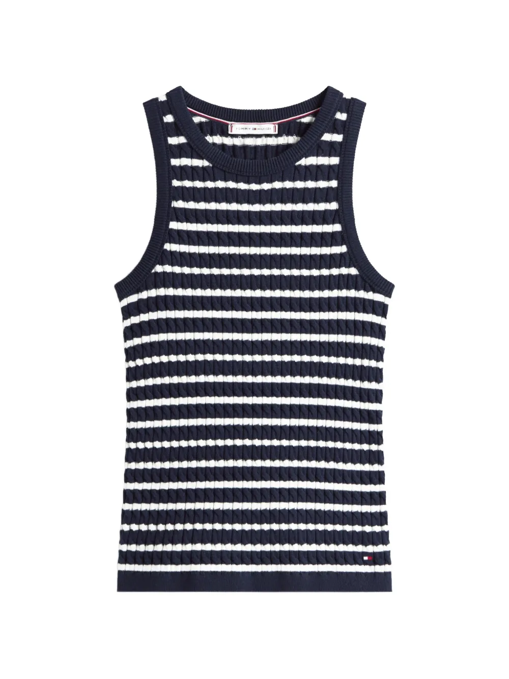 Tommy Hilfiger cable-knit striped top - Blu