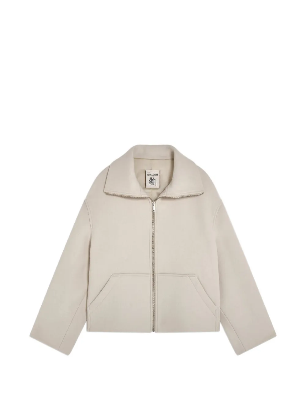 Semicouture Jane zip-up collar jacket - Toni neutri