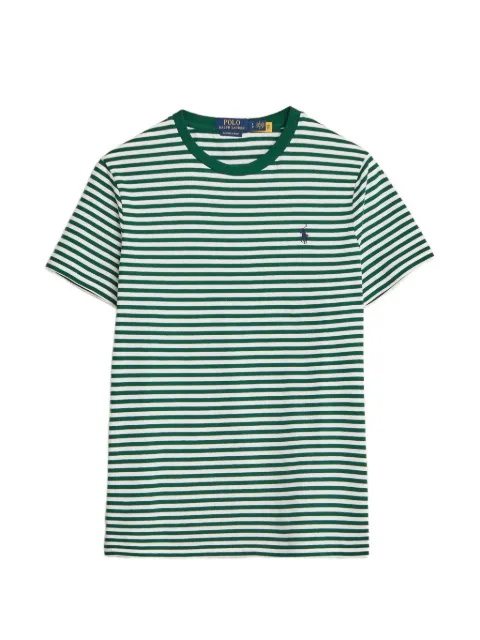 Polo Ralph Lauren striped embroidered-logo T-shirt