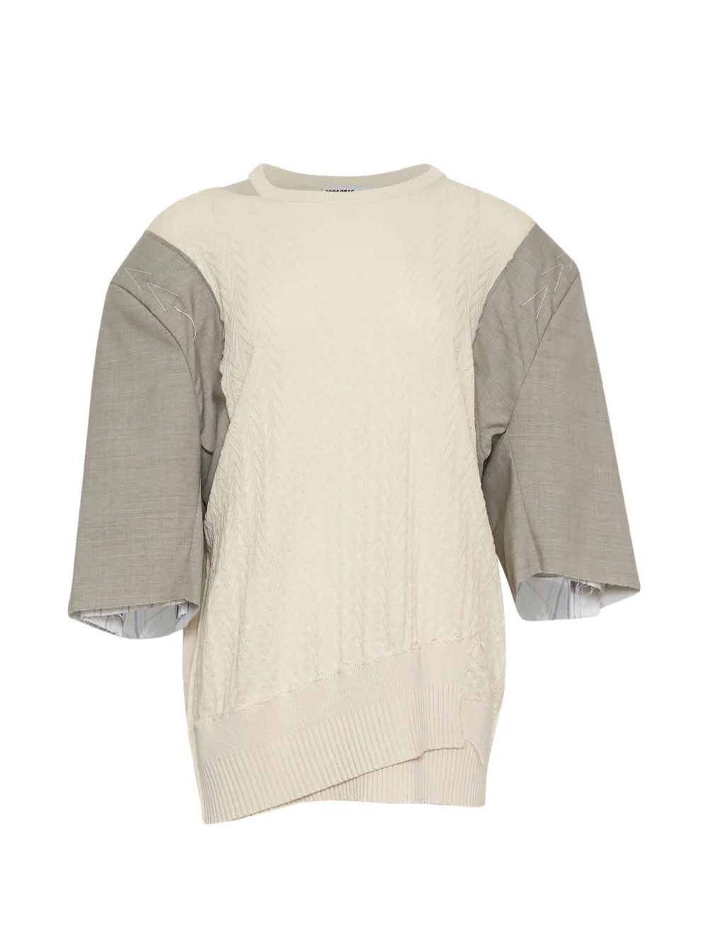 SONIA CARRASCO cable-knit panelled sweater - Nude