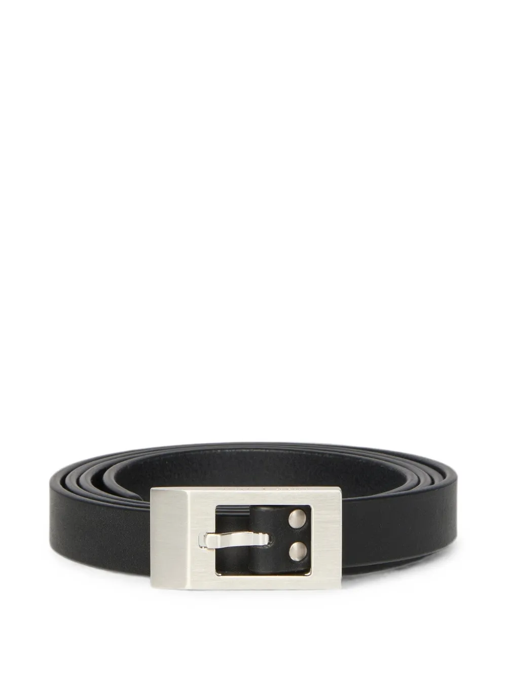 Rick Owens logo-engraved buckle belt - Black