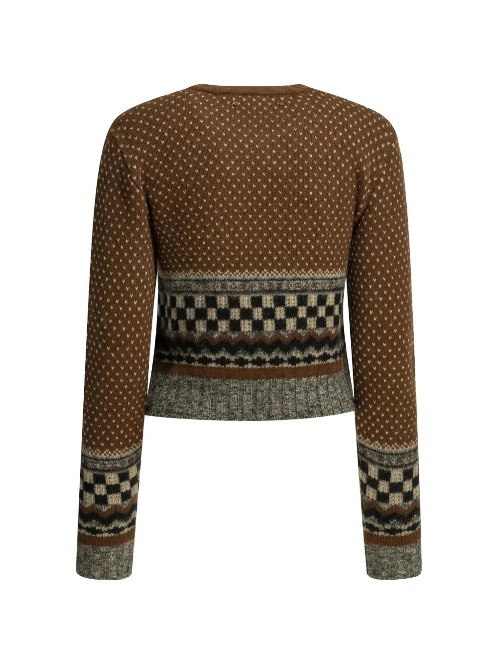 Golden Goose Intarsia gebreide geruite trui Bruin