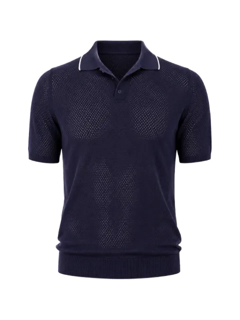 AMARANTO perforated-knit polo shirt