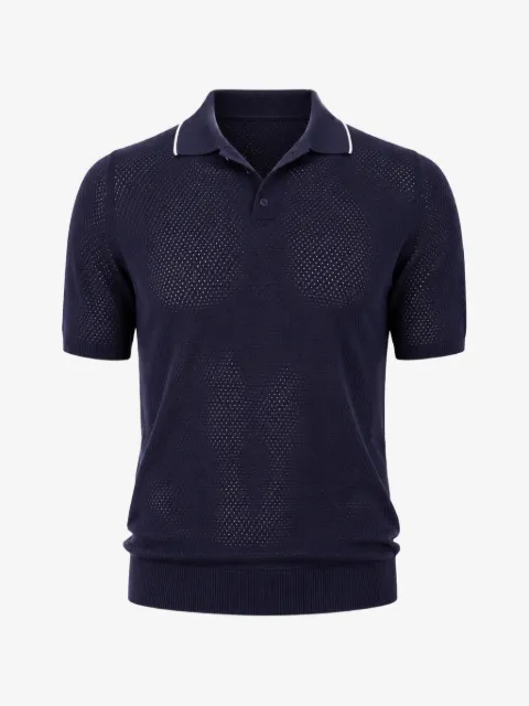 AMARANTO  polo en maille ajourée