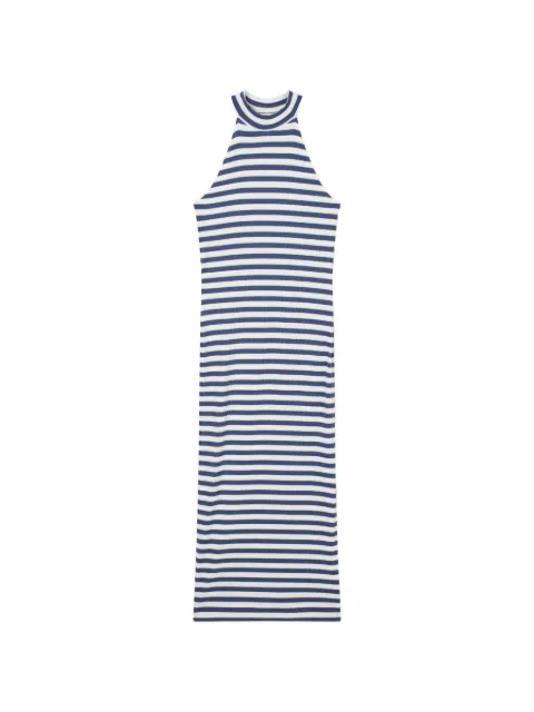 Ea7 Emporio Armani striped ribbed-knit dress