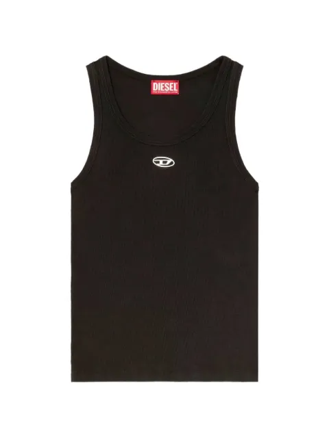 Diesel ribbed-knit logo-plaque top
