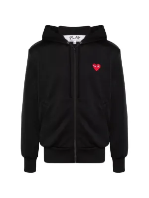 Comme Des Garçons Play logo-patch Zipped Hoodie | Black | FARFETCH