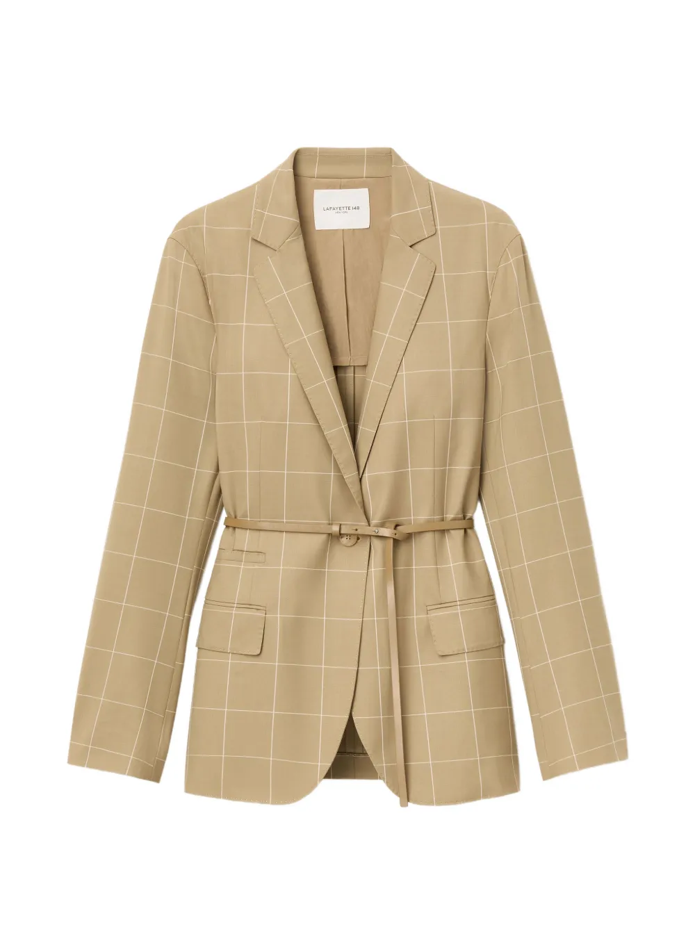 Lafayette 148 Neapolitan belted checked jacket