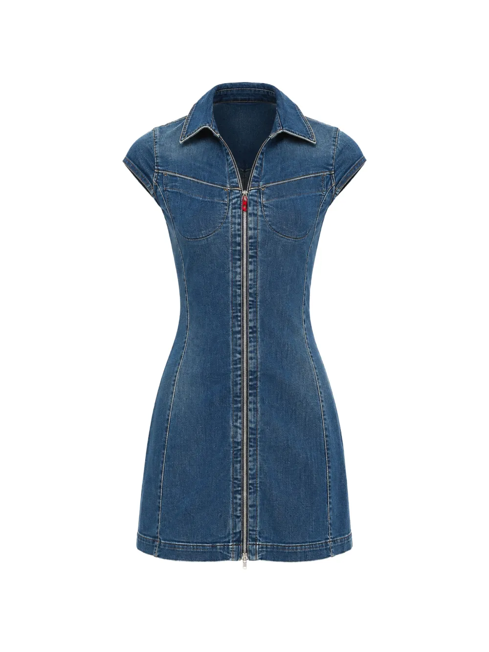Diesel zip-up denim mini dress - Blu