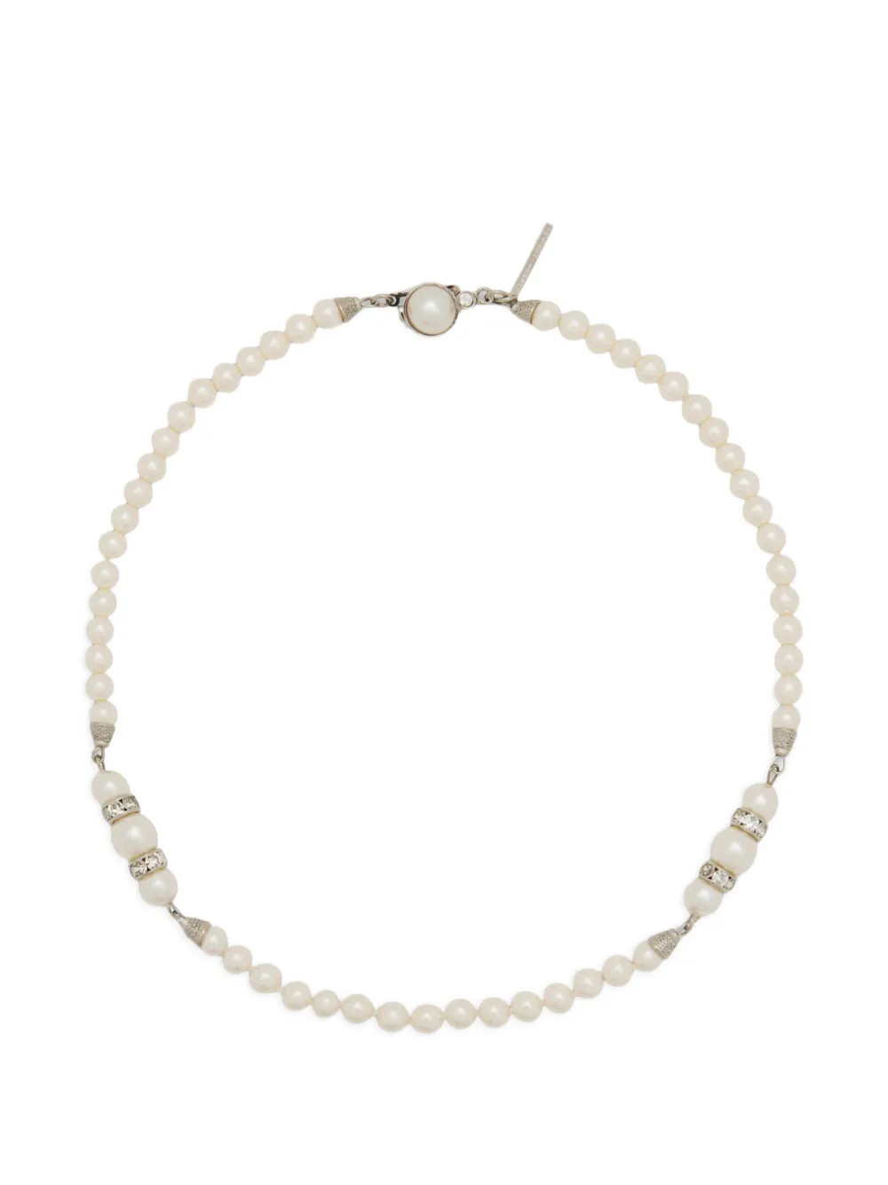 Alessandra Rich embellished pearl necklace - Argento