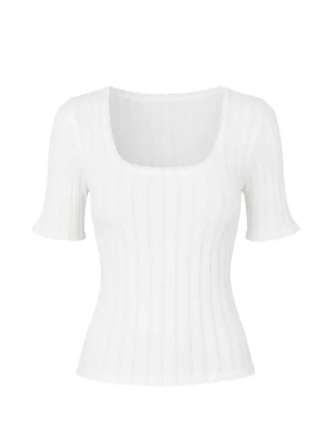 RE/DONE pointelle scoop-neck T-shirt