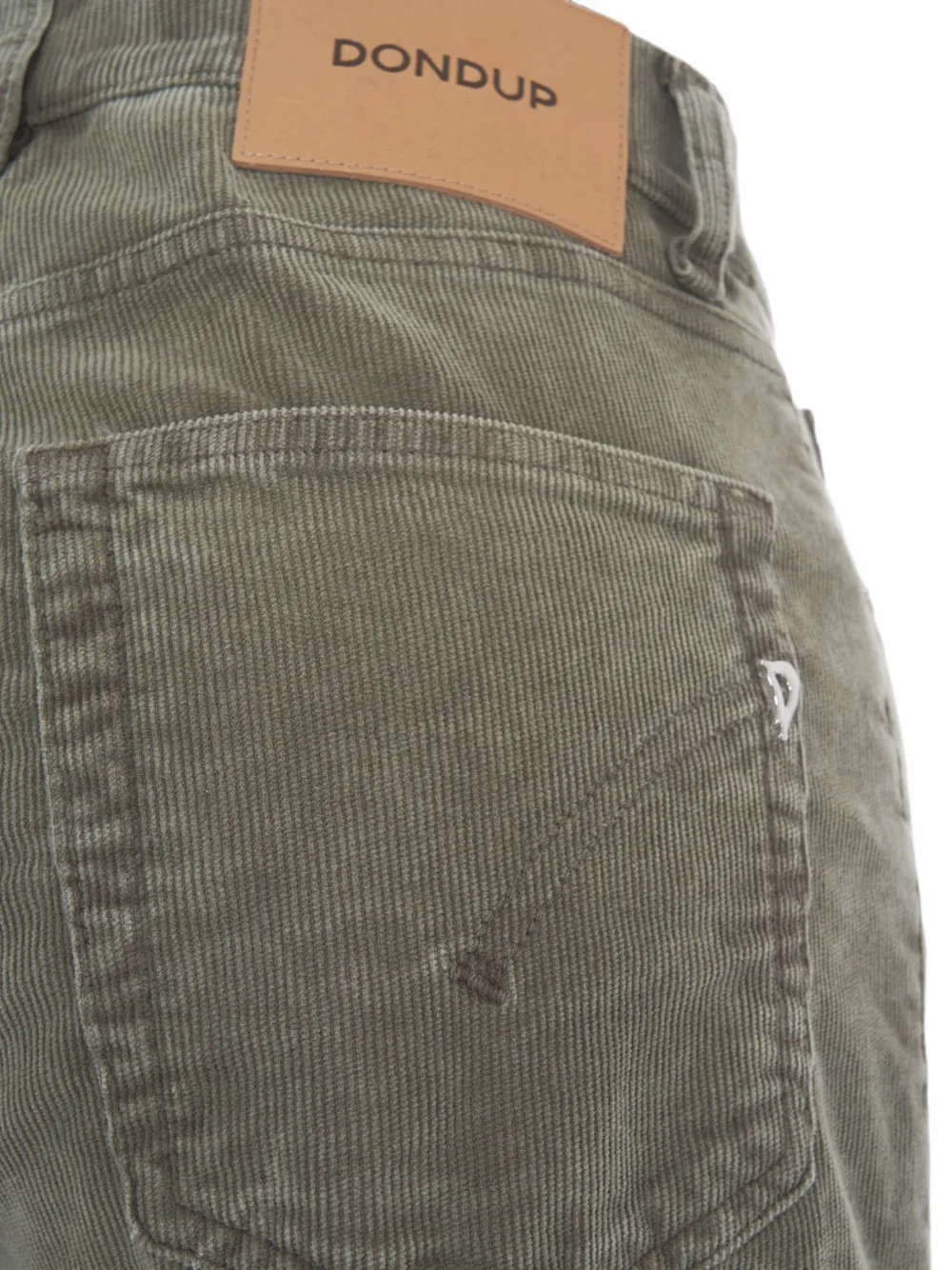 DONDUP Amber ribfluwelen broek Groen