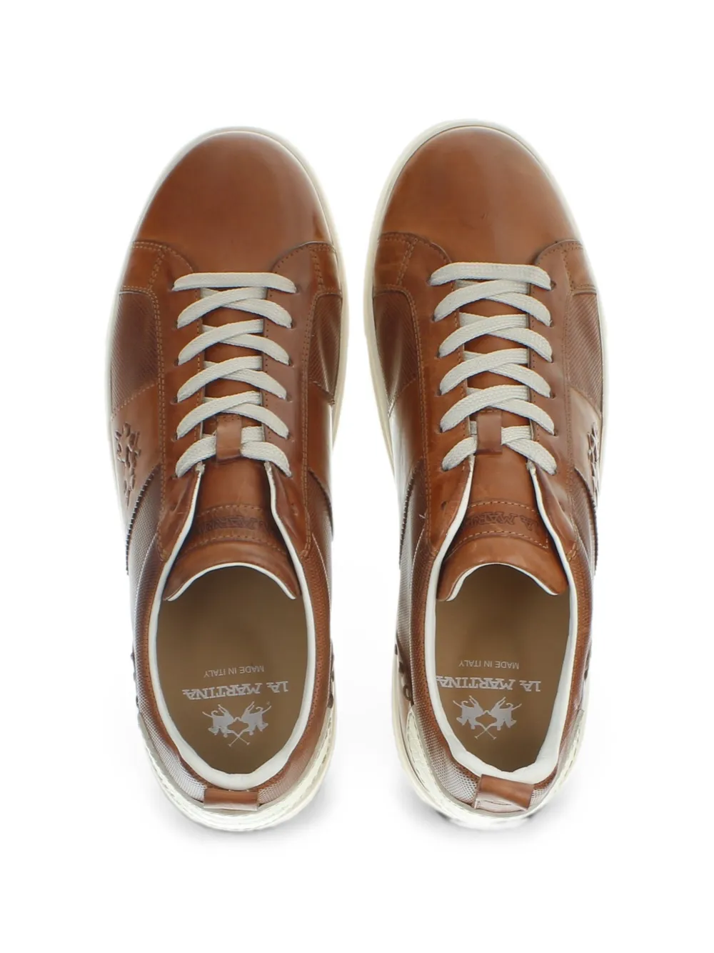 La Martina Cupsole leather sneakers Bruin