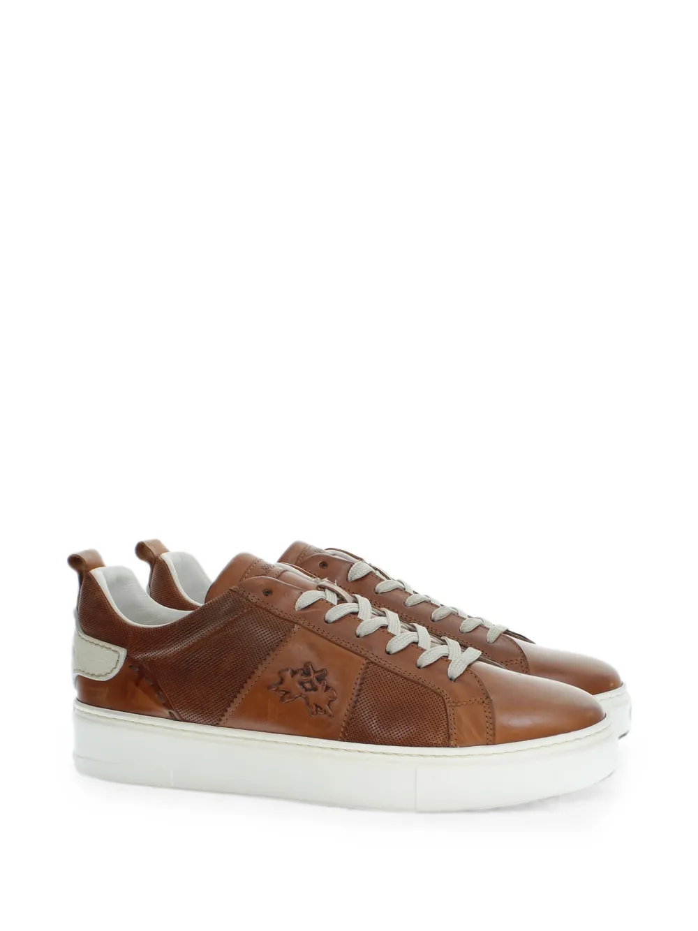 La Martina Cupsole leather sneakers Bruin