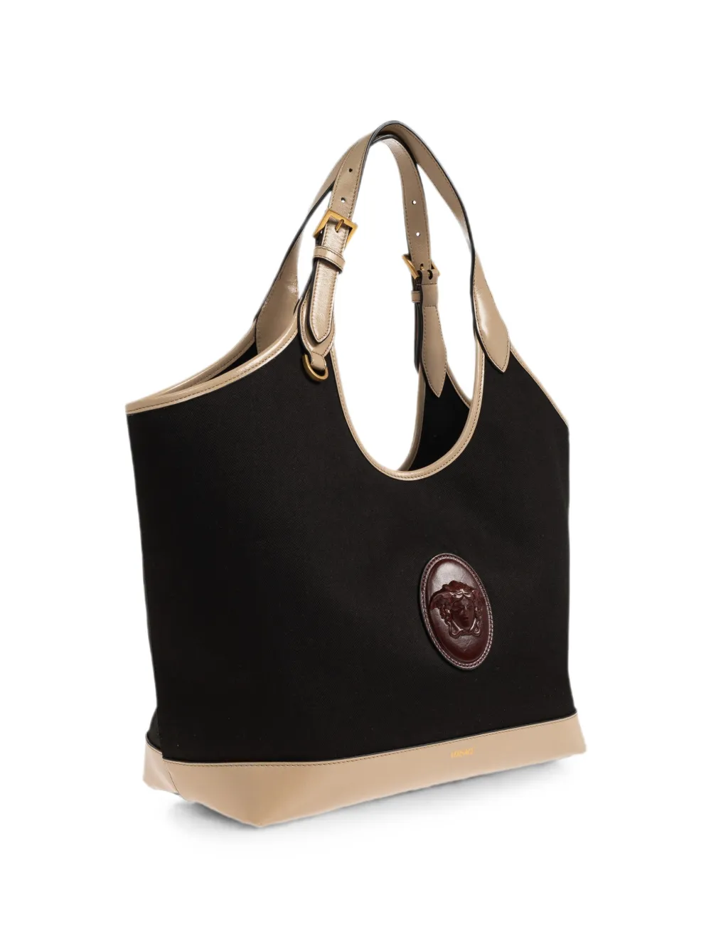 Versace Grote Rivière canvas shopper Zwart