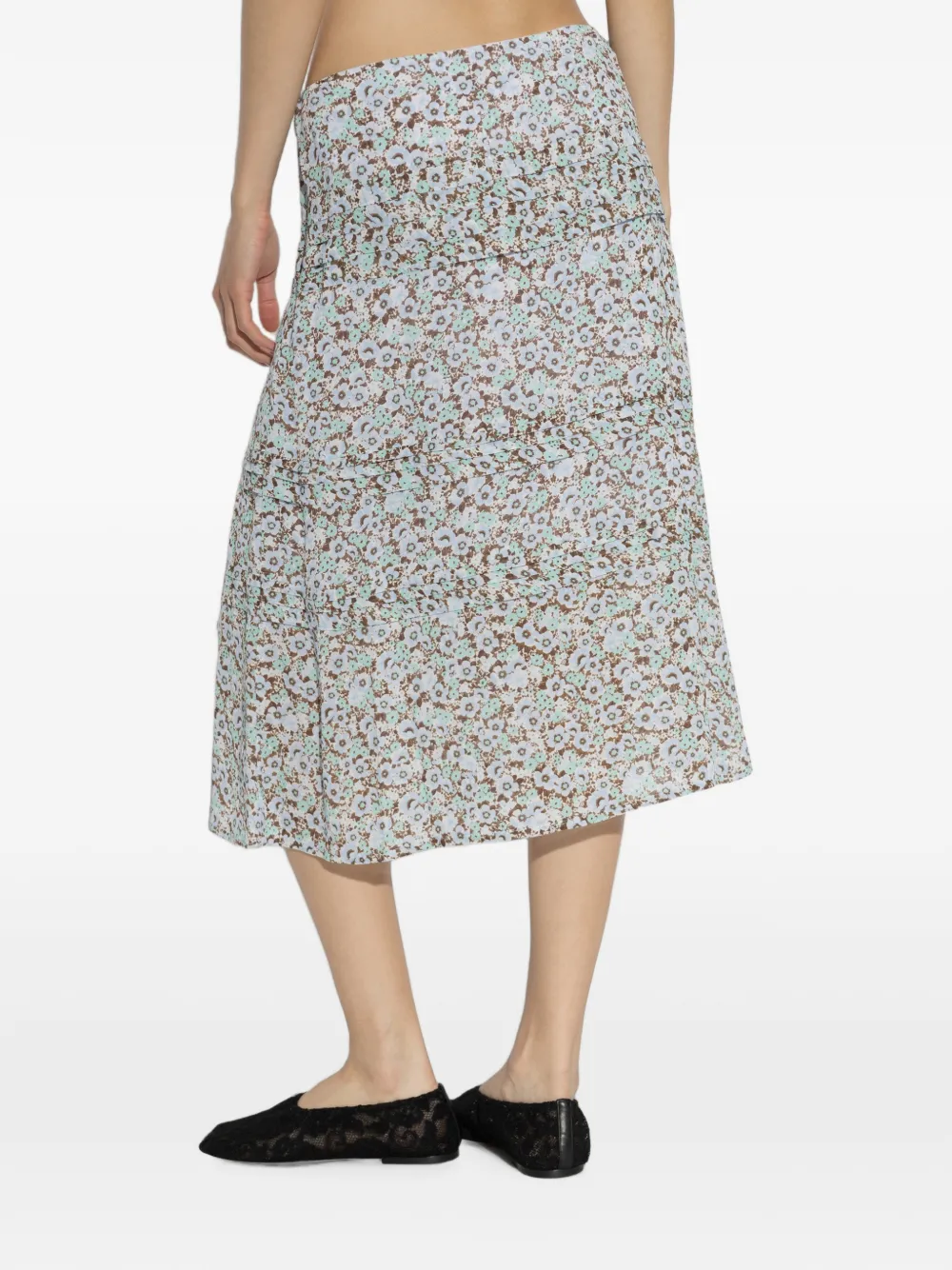 Tory Burch Midi-rok met bloemenprint Blauw